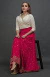 Viva Magenta Mirror & Zardozi Hand Embroidered Lehenga Skirt