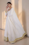 Ivory Gold Banarasi Handwoven Anarkali Set