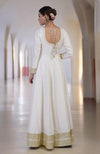 Ivory Gold Banarasi Handwoven Anarkali Set