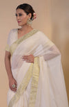 Ivory Gold Banarasi Handwoven Saree Set