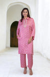 Charm Pink Handcrafted Bandhej Embroidered Co-Ord Set