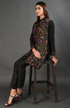 Black Kashmir Kani Art Embroidered Jacket