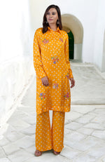 Turmeric Yellow Handcrafted Bandhej Embroidered Co-Ord Set