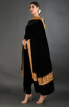 Black Kashmiri Tilla Embroidered Dupatta Shawl