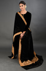 Black Kashmiri Tilla Embroidered Dupatta Shawl