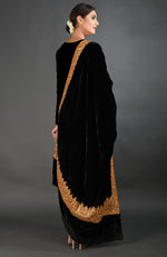 Black Kashmiri Tilla Embroidered Dupatta Shawl