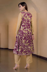 Sangria Parsi Gara Embroidered Overlay Suit