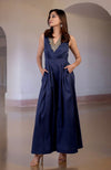 Blue Gold Tilla Hand Embroidered Jumpsuit