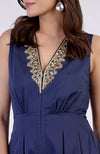 Blue Gold Tilla Hand Embroidered Jumpsuit