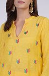 Yellow Phulkari Embroidered Kurta Set