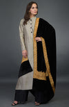 Black Kashmiri Tilla Embroidered Dupatta With Palazzo Suit