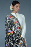 Pre-Order Black Parsi Gara Hand Embroidered Dupatta