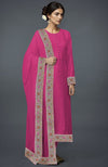 Pink Peacock Kashmiri Kashidakari Hand Embroidered Suit