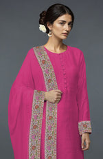 Pink Peacock Kashmiri Kashidakari Hand Embroidered Suit