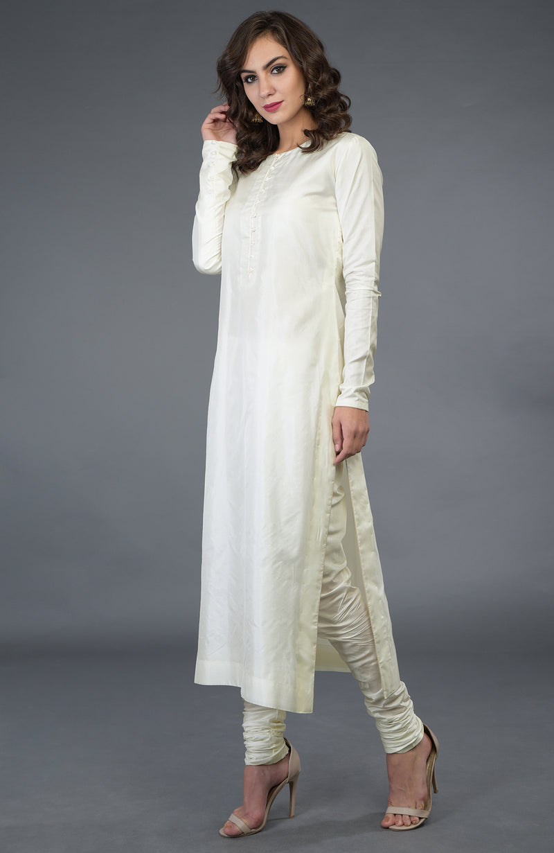 Ivory Pure Silk/ Pure Crepe/ Pure Georgette Suit