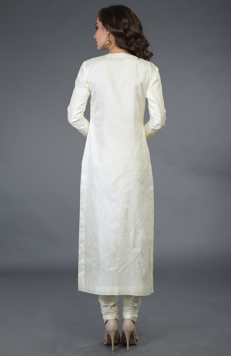 Ivory Pure Silk/ Pure Crepe/ Pure Georgette Suit