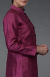 Peacock Pink- Black Raw Silk/ Silk/ Crepe/ Georgette Suit