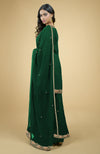 Emerald Green- Gold Kashmiri Tilla Embroidered Sharara Set