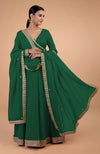 Iktara  Emerald Green Gota Patti Embroidered Angrakha Anarkali Set