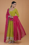 Iktara Citrus - Queen Pink Gota Patti Embroidered Anarkali Set