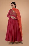 Iktara Marsala-Pink Zardozi & Resham Embroidered Anarkali Set