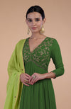 Iktara Green Zardozi Embroidered Anarkali Set