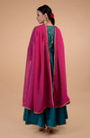 Iktara Teal-Pink Zardozi Embroidered Anarkali Set