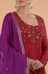 Iktara Blood Red - Purple Anarkali Set