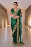 Emerald Green Kashmiri Tilla Embroidered Saree