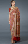 Pre-Order Red Bandhej & Banarasi Zari Zardozi Hand Embroidered Saree