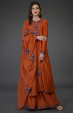 Burnt Orange Kashmir Bagh Inspired Farshi Palazzo Suit