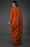 Burnt Orange Kashmir Bagh Inspired Farshi Palazzo Suit