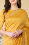 Citrus Zardozi Hand Embroidered Linen Saree