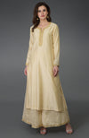 Cream Marori and Sequin Work Farshi Palazzo Suit