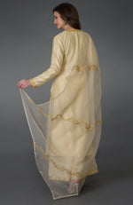 Cream Marori and Sequin Work Farshi Palazzo Suit