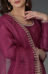 Burgundy Zardozi Gota Patti & Crystal Work Farshi Suit