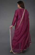 Burgundy Zardozi Gota Patti & Crystal Work Farshi Suit