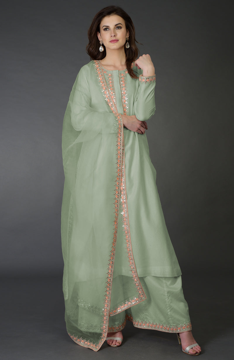 Chutney Resham Gota Patti and Pearl Beads Farshi Palazzo Suit