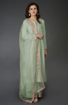 Ivory Resham Gota Patti and Pearl Beads Farshi Palazzo Suit