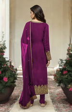 Festival Fuchsia Gold Kashmiri Tilla Aari Embroidered Kurta Set