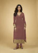 Festival Fuchsia Gold Kashmiri Tilla Aari Embroidered Kurta Set