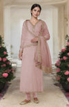 Oyster Pink Marori & Zardozi Hand Embroidered Kurta Set