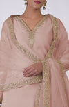 Oyster Pink Marori & Zardozi Hand Embroidered Kurta Set