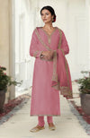 Oyster Pink Marori & Zardozi Hand Embroidered Kurta Set