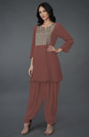 Eclipse Blue Sequin and Beads Embroidered Dhoti Pants Suit