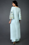 Serenity Blue Birds & Floral Embroidered Kurta Set