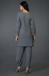 Grey Marori And Sequin Embroidered Dhoti Pants Suit