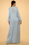 Serenity Blue- Silver Kashmir Embroidered Kaftan