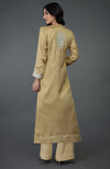 Beige Gold Kashmiri Tilla Embroidered Kurta Set