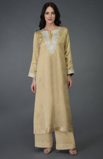 Iris Blue Kashmiri Tilla Embroidered Kurta Set